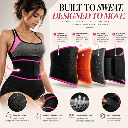 Premium Adjustable Neoprene Sweat Belt for Men and Women